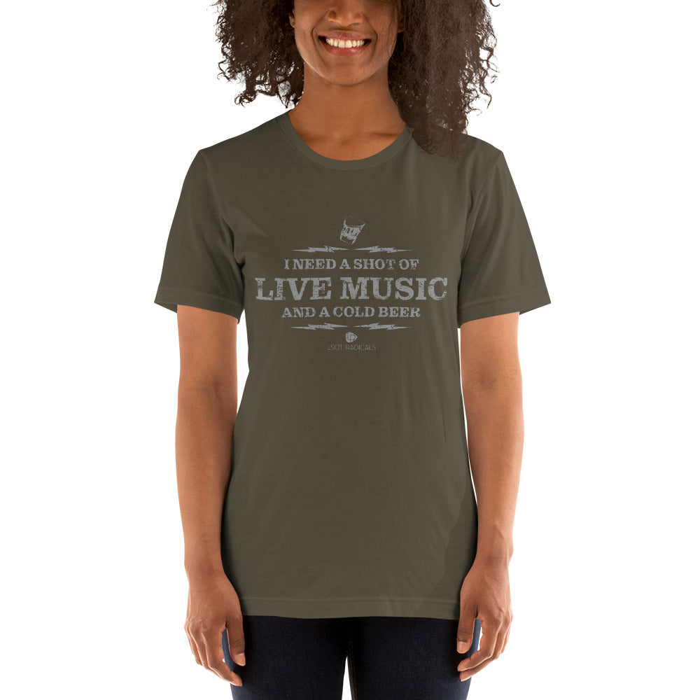 Shot of Live Music Unisex T-Shirt - Lost Radicals