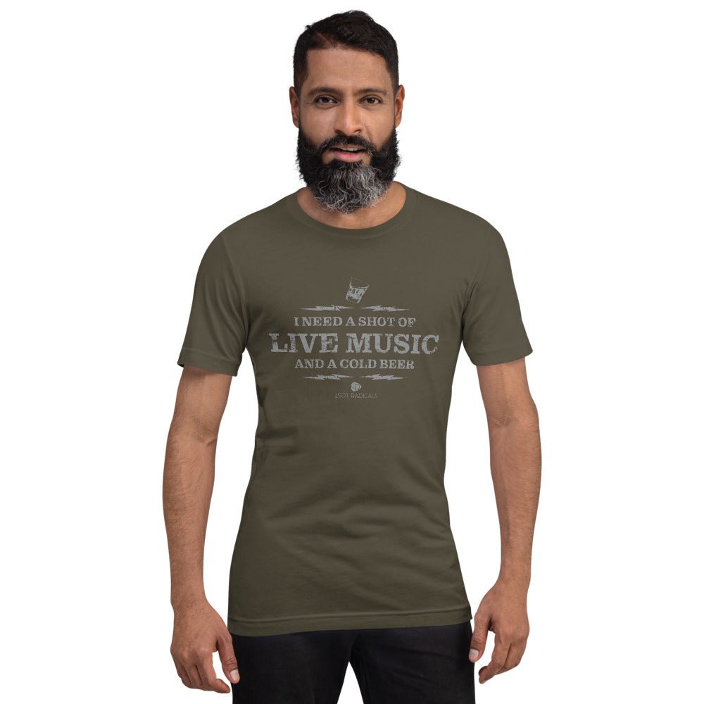 Shot of Live Music Unisex T-Shirt - Lost Radicals
