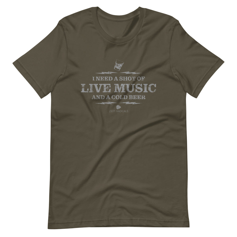 Shot of Live Music Unisex T-Shirt - Lost Radicals
