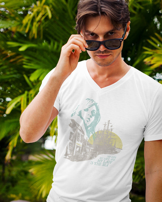 My Lady Is The Sea V-Neck T-Shirt
